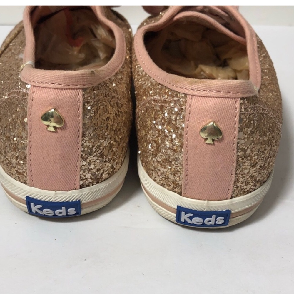 Kate Spade Keds glitter pink and gold lace up sneakers. Size 8. - Picture 5 of 8